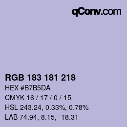 Color code: RGB 183 181 218 | qconv.com