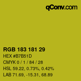 Color code: RGB 183 181 29 | qconv.com