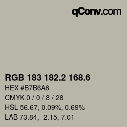 カラーコード: RGB 183 182.2 168.6 | qconv.com