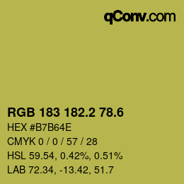 カラーコード: RGB 183 182.2 78.6 | qconv.com