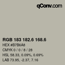 カラーコード: RGB 183 182.6 168.6 | qconv.com