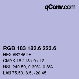 カラーコード: RGB 183 182.6 223.6 | qconv.com
