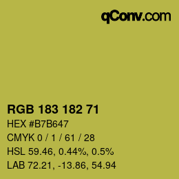 Farbcode: RGB 183 182 71 | qconv.com