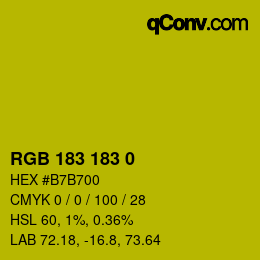 Color code: RGB 183 183 0 | qconv.com