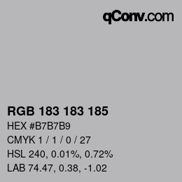 Farbcode: RGB 183 183 185 | qconv.com
