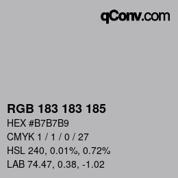 Color code: RGB 183 183 185 | qconv.com