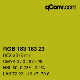 Color code: RGB 183 183 23 | qconv.com