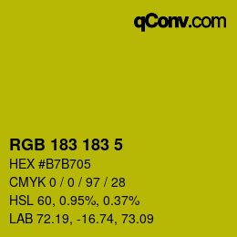 Color code: RGB 183 183 5 | qconv.com