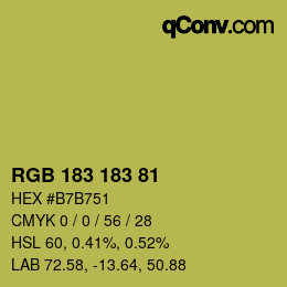 Color code: RGB 183 183 81 | qconv.com