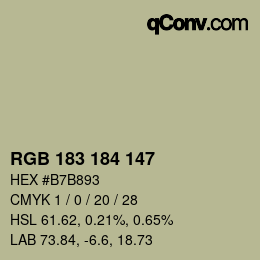 Farbcode: RGB 183 184 147 | qconv.com