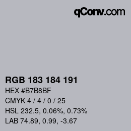 Code couleur: RGB 183 184 191 | qconv.com