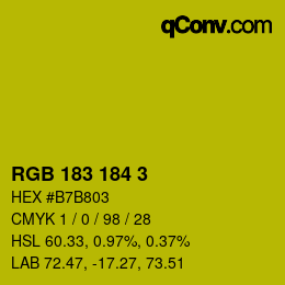 Color code: RGB 183 184 3 | qconv.com