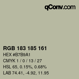 Color code: RGB 183 185 161 | qconv.com