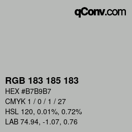 颜色代码: RGB 183 185 183 | qconv.com