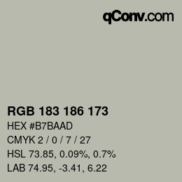 Color code: RGB 183 186 173 | qconv.com