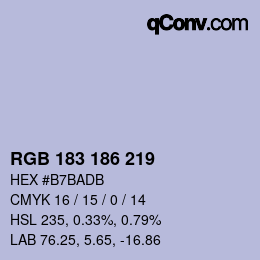 Color code: RGB 183 186 219 | qconv.com