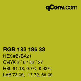 Color code: RGB 183 186 33 | qconv.com