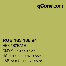 カラーコード: RGB 183 186 94 | qconv.com