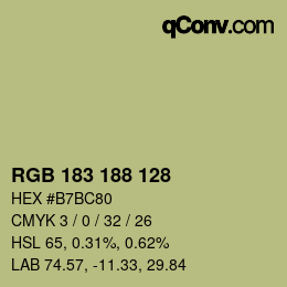 颜色代码: RGB 183 188 128 | qconv.com