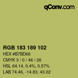 カラーコード: RGB 183 189 102 | qconv.com