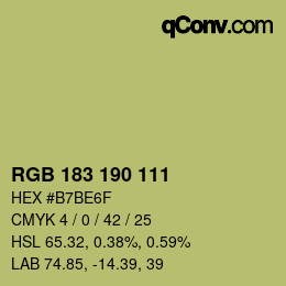 Farbcode: RGB 183 190 111 | qconv.com