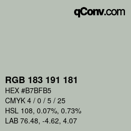 Farbcode: RGB 183 191 181 | qconv.com