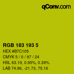 Color code: RGB 183 193 5 | qconv.com