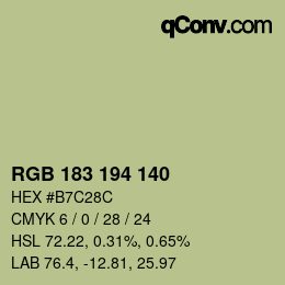 颜色代码: RGB 183 194 140 | qconv.com