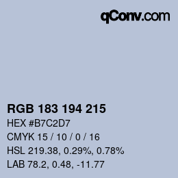 Farbcode: RGB 183 194 215 | qconv.com