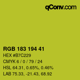 Color code: RGB 183 194 41 | qconv.com