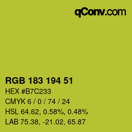 Farbcode: RGB 183 194 51 | qconv.com