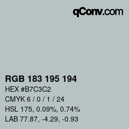 カラーコード: RGB 183 195 194 | qconv.com