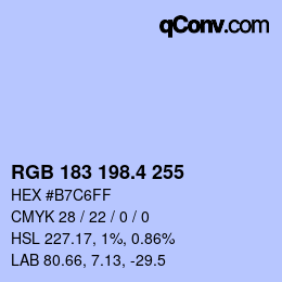 カラーコード: RGB 183 198.4 255 | qconv.com