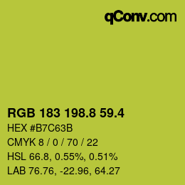 カラーコード: RGB 183 198.8 59.4 | qconv.com