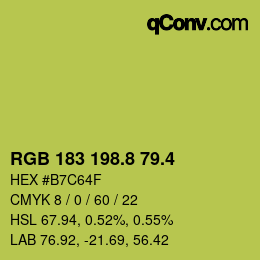 カラーコード: RGB 183 198.8 79.4 | qconv.com