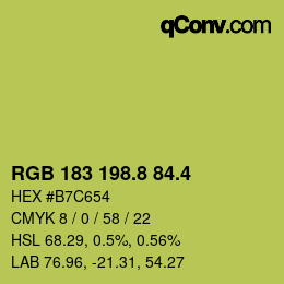 カラーコード: RGB 183 198.8 84.4 | qconv.com