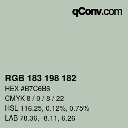 Código de color: RGB 183 198 182 | qconv.com