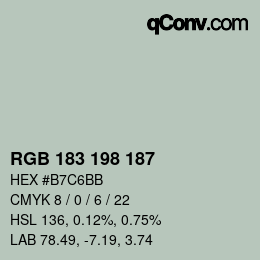 Código de color: RGB 183 198 187 | qconv.com