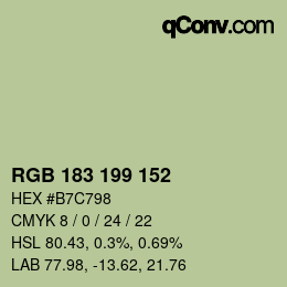 Código de color: RGB 183 199 152 | qconv.com