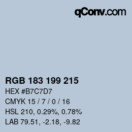Color code: RGB 183 199 215 | qconv.com