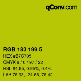 Color code: RGB 183 199 5 | qconv.com