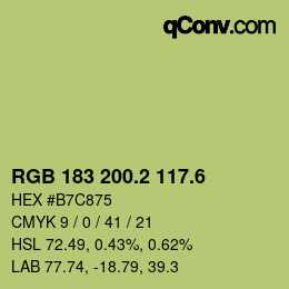 カラーコード: RGB 183 200.2 117.6 | qconv.com