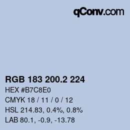 カラーコード: RGB 183 200.2 224 | qconv.com