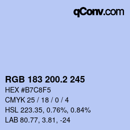 カラーコード: RGB 183 200.2 245 | qconv.com
