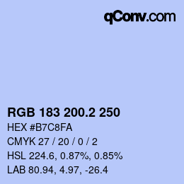 カラーコード: RGB 183 200.2 250 | qconv.com
