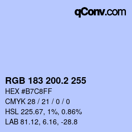 カラーコード: RGB 183 200.2 255 | qconv.com