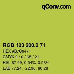 カラーコード: RGB 183 200.2 71 | qconv.com