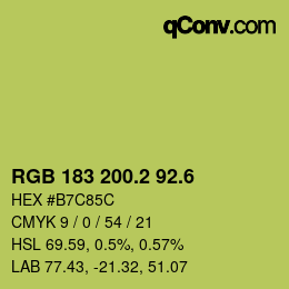 カラーコード: RGB 183 200.2 92.6 | qconv.com