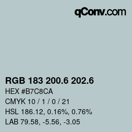 カラーコード: RGB 183 200.6 202.6 | qconv.com