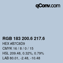 カラーコード: RGB 183 200.6 217.6 | qconv.com